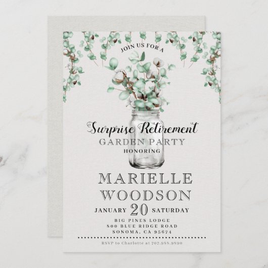 Rustikales Party für Grünanlagen Einladung (Vorne/Hinten)