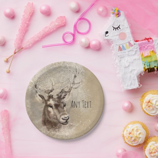 Rustikales Party für Hirschköpfe Pappteller (Party)