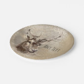 Rustikales Party für Hirschköpfe Pappteller (Schrägansicht)