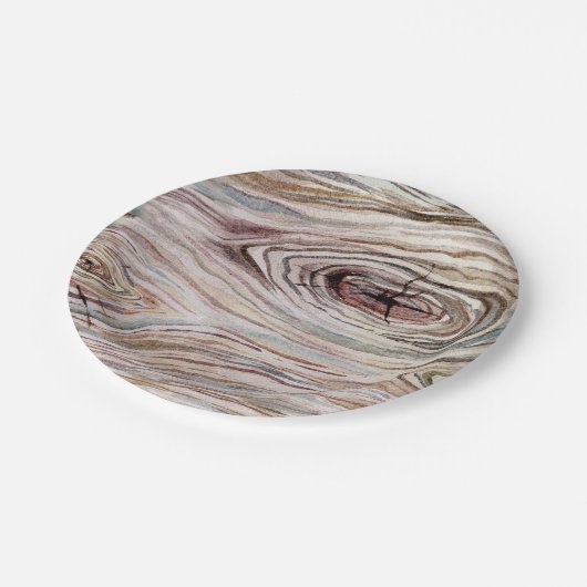 Rustikales Party für Hochzeiten von Holz Pappteller (Schrägansicht)