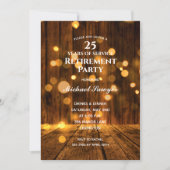 Rustikales Party für Holz und Leuchten Einladung (Vorderseite)