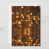Rustikales Party für Holz und Leuchten Einladung (Rückseite)