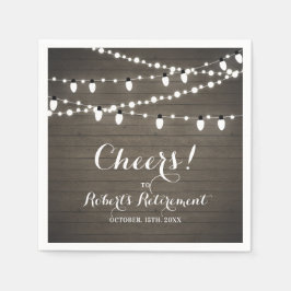 Rustikales Party für Holz und Streichlichtbeleucht Serviette