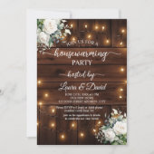 Rustikales Party für Holzschachtelleuchten Einladung (Vorderseite)