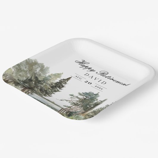 Rustikales Party für Wasserfarbenwälder Pappteller (Gewinkelt)