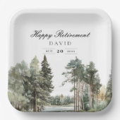 Rustikales Party für Wasserfarbenwälder Pappteller (Vorderseite)