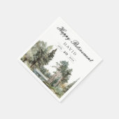 Rustikales Party für Wasserfarbenwälder Serviette (Ecke)