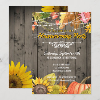 Rustikales Party Herbstwärmung Einladung