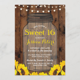 Rustikales Party-hölzerne Sonnenblume des Einladung