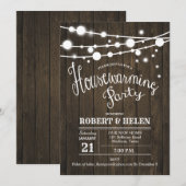 Rustikales Party Holzmuster Einladung (Vorne/Hinten)