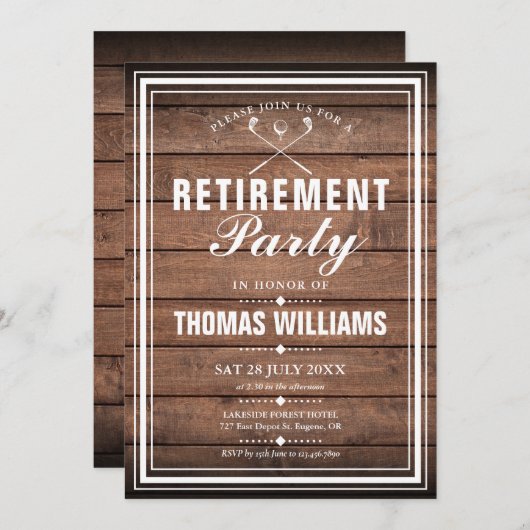 Rustikales Party Holzpaneel Einladung (Vorne/Hinten)