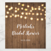 Rustikales Party Lights Imitate Wood Celebration Weinetikett (Einzelnes Label)