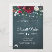 Rustikales Party mit blühenden Roten Seen Einladung (Vorderseite)