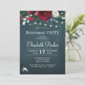 Rustikales Party mit blühenden Roten Seen Einladung (Stehend Vorderseite)