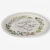 Rustikales Party mit Kränzen für Babydusche Pappteller (Schrägansicht)