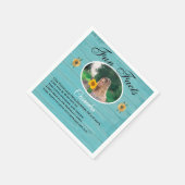 Rustikales Party Spaß Sonnenblumen Aquamarines Hol Serviette (Ecke)