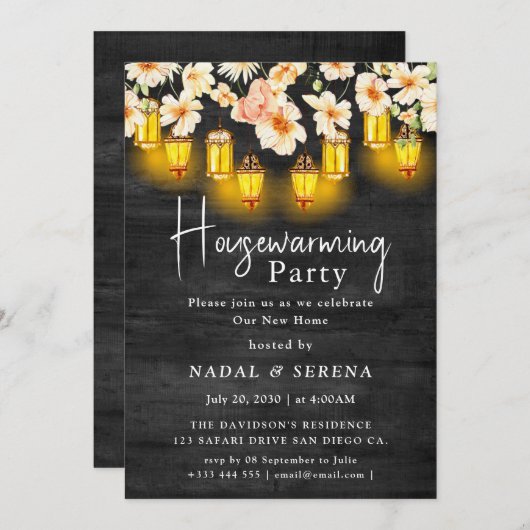 Rustikales Party Zuhause Sweet Zuhause Einladung (Vorne/Hinten)