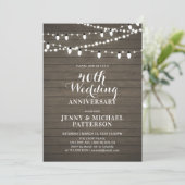 Rustikales Party zum Hochzeitstag Einladung (Stehend Vorderseite)