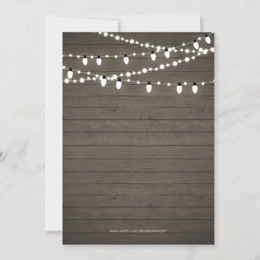 Rustikales Party zum Hochzeitstag Einladung (Rückseite)
