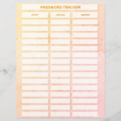 Rustikales Passwort-Tracker-Blatt (Rückseite)