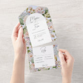 Rustikales Pastel Hydrangeas Periwinkle Arch Dinne All In One Einladung (Abreißen)