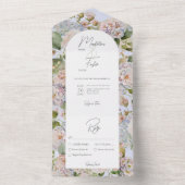 Rustikales Pastel Hydrangeas Periwinkle Arch Dinne All In One Einladung (Innen Boden)