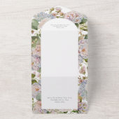 Rustikales Pastel Hydrangeas Weißer Arsch Abendess All In One Einladung (Außenbereich)