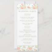 Rustikales Pastellgrün-Blume Hochzeitsprogramm (Rückseite)