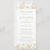 Rustikales Pastellgrün-Blume Hochzeitsprogramm (Vorderseite)