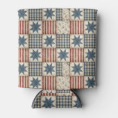 Rustikales Patchwork-Americana-Quiltmuster Dosenkühler (Vorderseite)