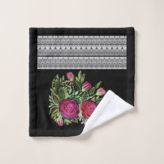 Rustikales Patchwork Badhandtuch Set (Waschlappen)