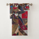 Rustikales Patchwork-Crazy-Quilt-Muster Elegant  Badhandtuch Set (Insitu)