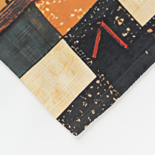 Rustikales Patchwork | Folk Art Herbst Quilt Muste Fleecedecke (Ecke)