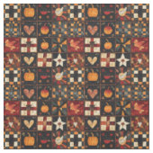 Rustikales Patchwork | Folk Art Herbst Quilt Muste Stoff (Muster)