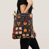 Rustikales Patchwork | Folk Art Herbst Quilt Muste Tasche (Von Nahem)
