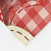 Rustikales Patchwork-Herzen-Picknick-Muster (3) Fleecedecke (Ecke)