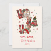 Rustikales Patchwork Ho Ho Ho Weihnachten (Vorderseite)