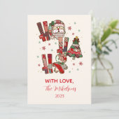 Rustikales Patchwork Ho Ho Ho Weihnachten (Stehend Vorderseite)