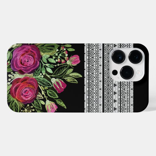 Rustikales Patchwork iPhone Hülle (Rückseite (Horizontal))