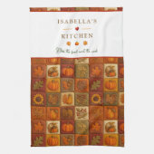 Rustikales Patchwork mit Segen Zitat Geschirrtuch (Vertikal)
