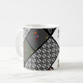 Rustikales Patchwork-Muster aus Grauoliven Kaffeetasse (Vorderseite Links)