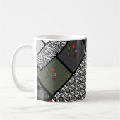 Rustikales Patchwork-Muster aus Grauoliven Kaffeetasse (Links)