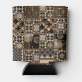 Rustikales Patchwork-Muster Dosenkühler (Vorderseite)