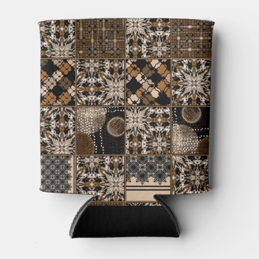 Rustikales Patchwork-Muster Dosenkühler (Vorderseite)
