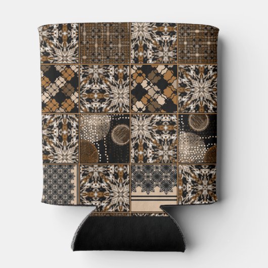 Rustikales Patchwork-Muster Dosenkühler (Rückseite)