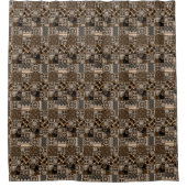 Rustikales Patchwork-Muster Duschvorhang (Vorderseite)