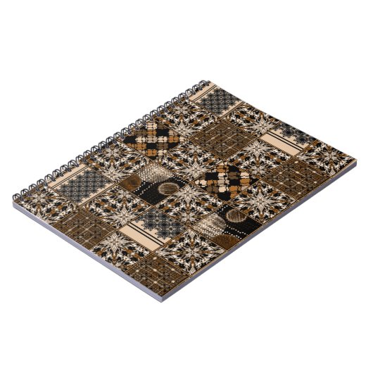 Rustikales Patchwork-Muster Notizblock (Linke Seite)