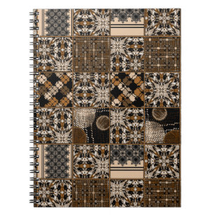 Rustikales Patchwork-Muster Notizblock