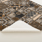 Rustikales Patchwork-Muster Sherpadecke (3/4)