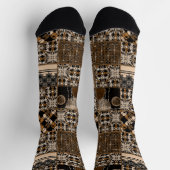 Rustikales Patchwork-Muster Socken (Oben)